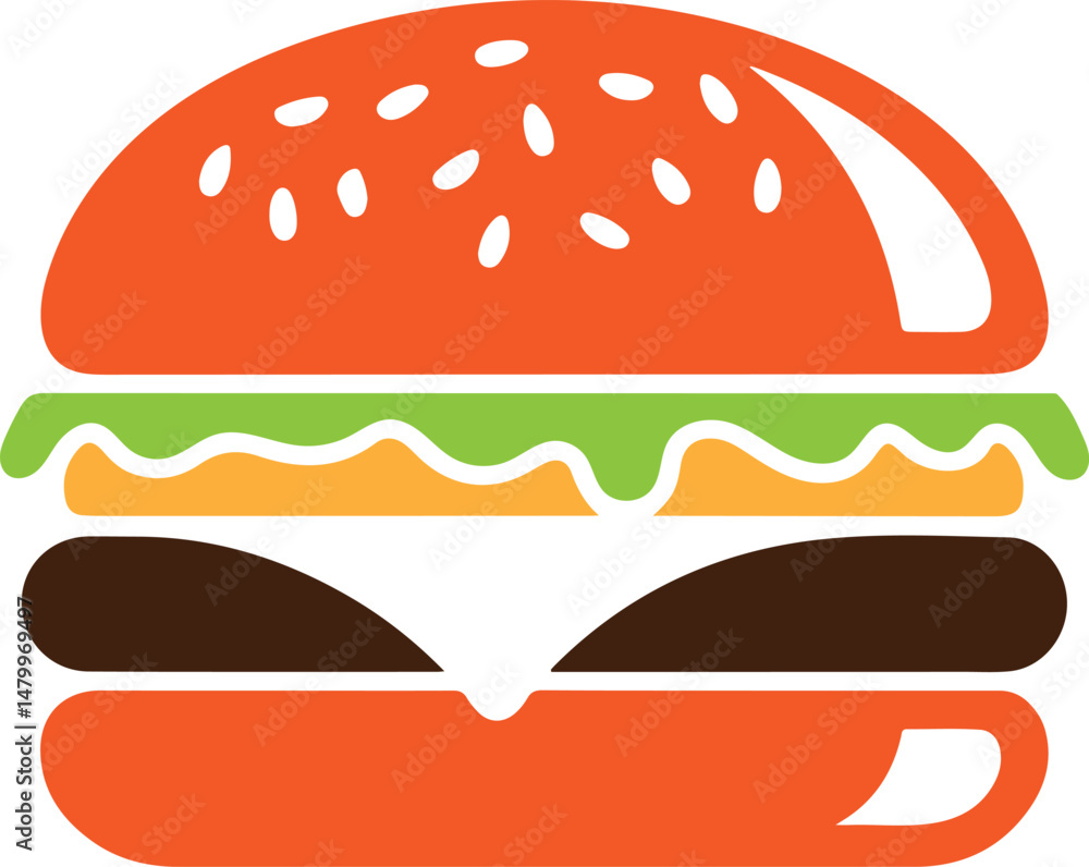 classic cheeseburger fast food, vector silhouette of hamburger, simple burger icon classic cheeseburger fast food, vector silhouette of hamburger, simple burger icon