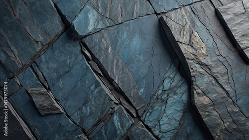 Dark blue granite stone texture high resolution natural marble surface background