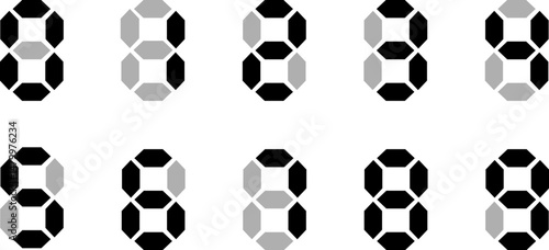 Digital LED Style Numbers Set – Seven Segment Display Font Design