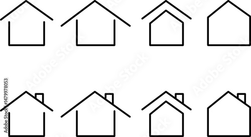 Home icons set. Main page icon symbol. Property sign
