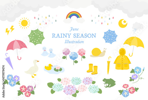 Rainyseason,梅雨イラストセット