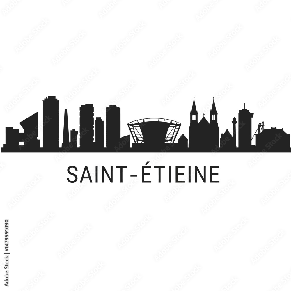 Obraz premium Sainttienne Skyline France Silhouette.