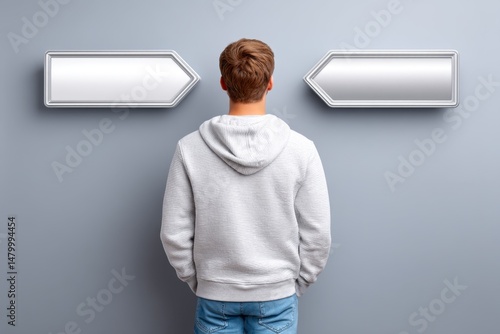 A person deciding between two offers based on clear pros and cons