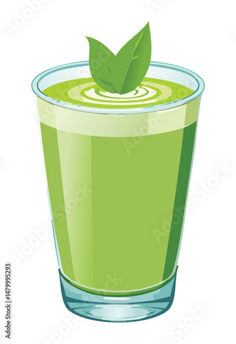 Healthy Green Drink - Vector Illustration