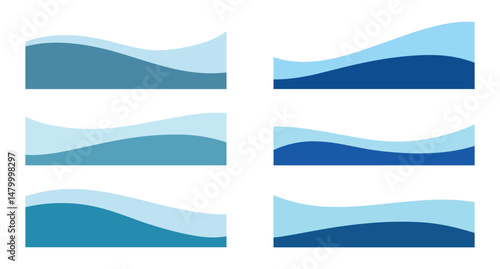 Quadro su tela A set of different shapes of wavy modern dividers for a banner, website, application, vector illustration