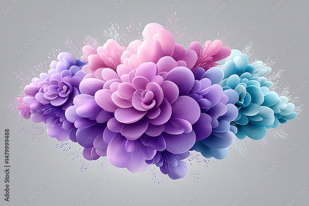 Fototapeta premium A watercolor splash across paper with rich blending of purple, pink, and blue