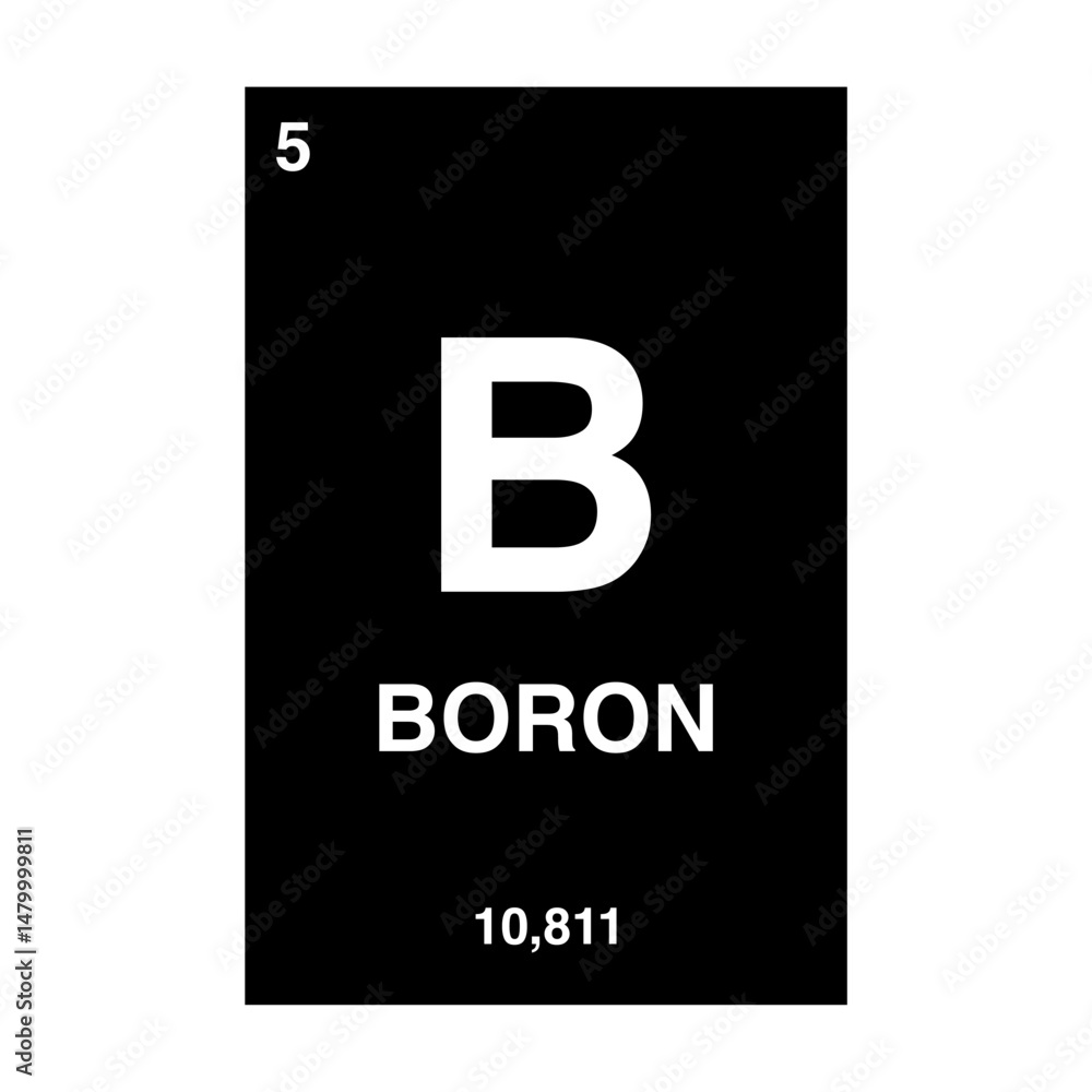 Obraz premium boron periodic vector isolated on transparent background