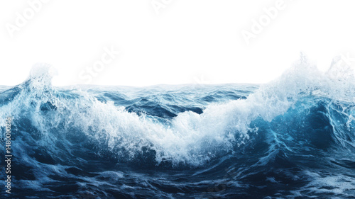 Title: Dynamic Sea Wave Splash Isolated on White Background  High Resolution Cut Out