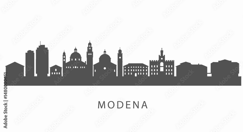 Obraz premium Modena Italy Skyline Silhouette.