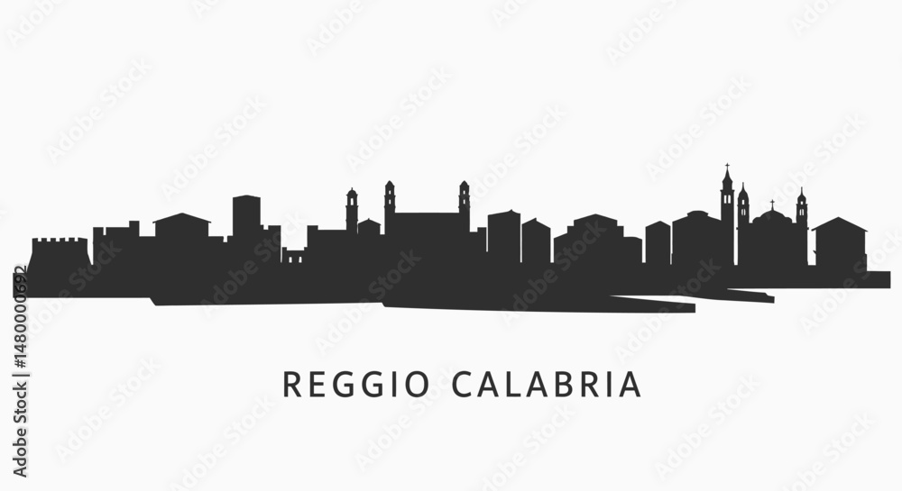 Reggio Calabria Skyline with Italy, and Silhouette. Reggio Calabria Skyline with Italy, and Silhouette.