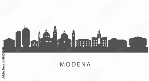 Modena Italy Skyline Silhouette.