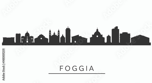 Foggia skyline Italy city silhouette.