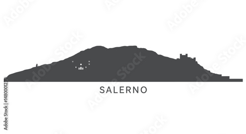 Salerno Skyline City Silhouette Italy Travel.