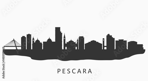 Pescara Italy Skyline Silhouette.