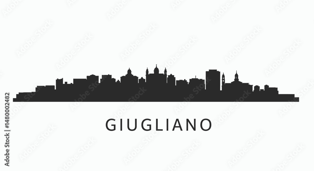 Naklejka premium Giugliano Italy skyline silhouette vector.