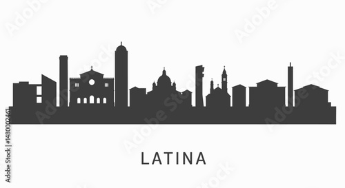 Latina Skyline Silhouette Cityscape Vector.