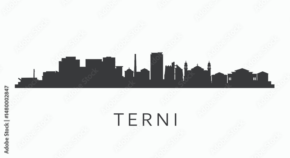 Terni with Italy, and Skyline Cityscape vector icon. Terni with Italy, and Skyline Cityscape vector icon.