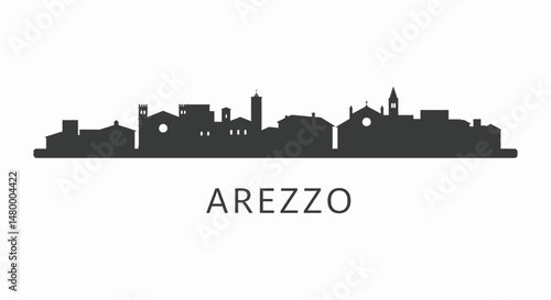Arezzo skyline with Italy City silhouette.