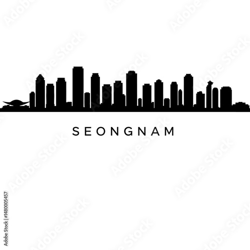 Seongnam Skyline Silhouette with Urban Cityscape.