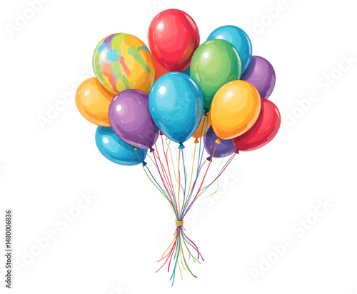 Colorful Balloons Bouquet Celebration Joyful Party Vibrant Festive Balloons