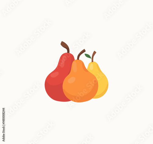 Colorful Pears in Autumnal Harmony