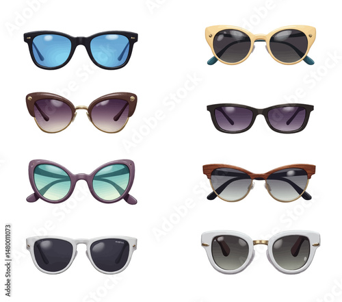 Elegant Sunglasses Collection: Modern Styles in Pastel and Dark Tones