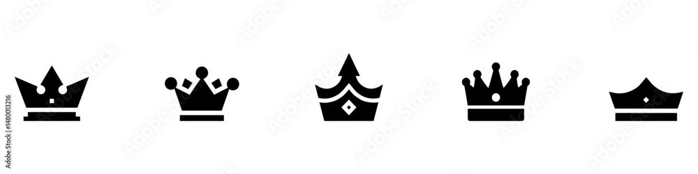 Crown king icon set. Crown sign and symbol. Crown set icon. Vector illustration. EPS 10 Crown king icon set. Crown sign and symbol. Crown set icon. Vector illustration. EPS 10