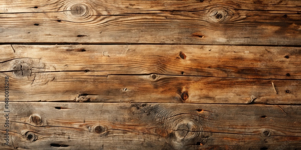 Naklejka premium A Rustic Wooden Surface With Knots and Grain Patterns, Displaying the Texture of Aged Timber