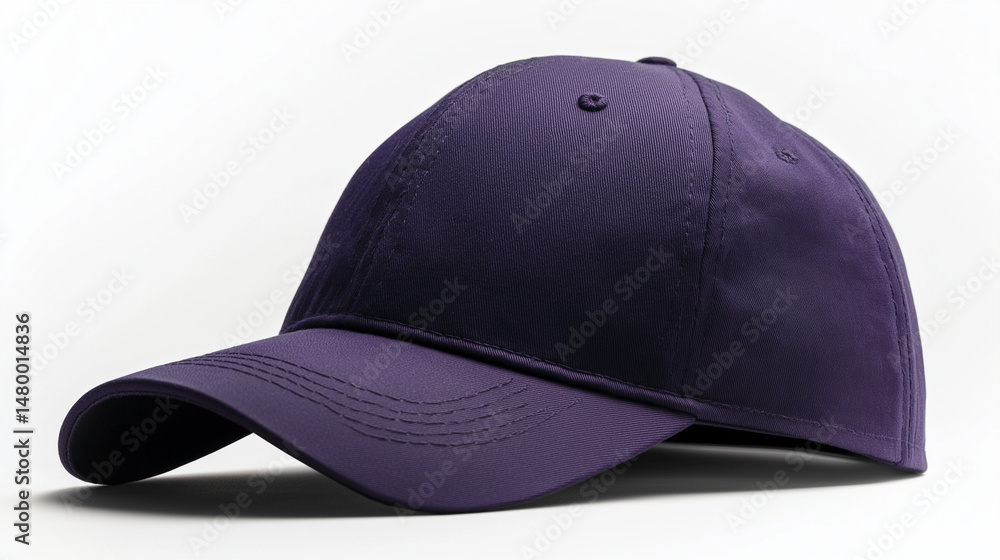 Fototapeta premium Purple Baseball Cap mockup Isolated on White Background 