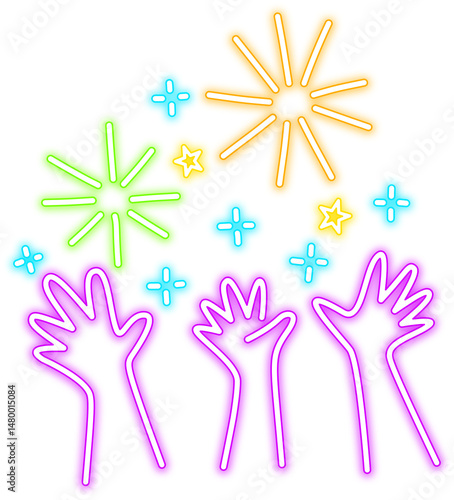 New Year Colorful Fireworks  Illustration 