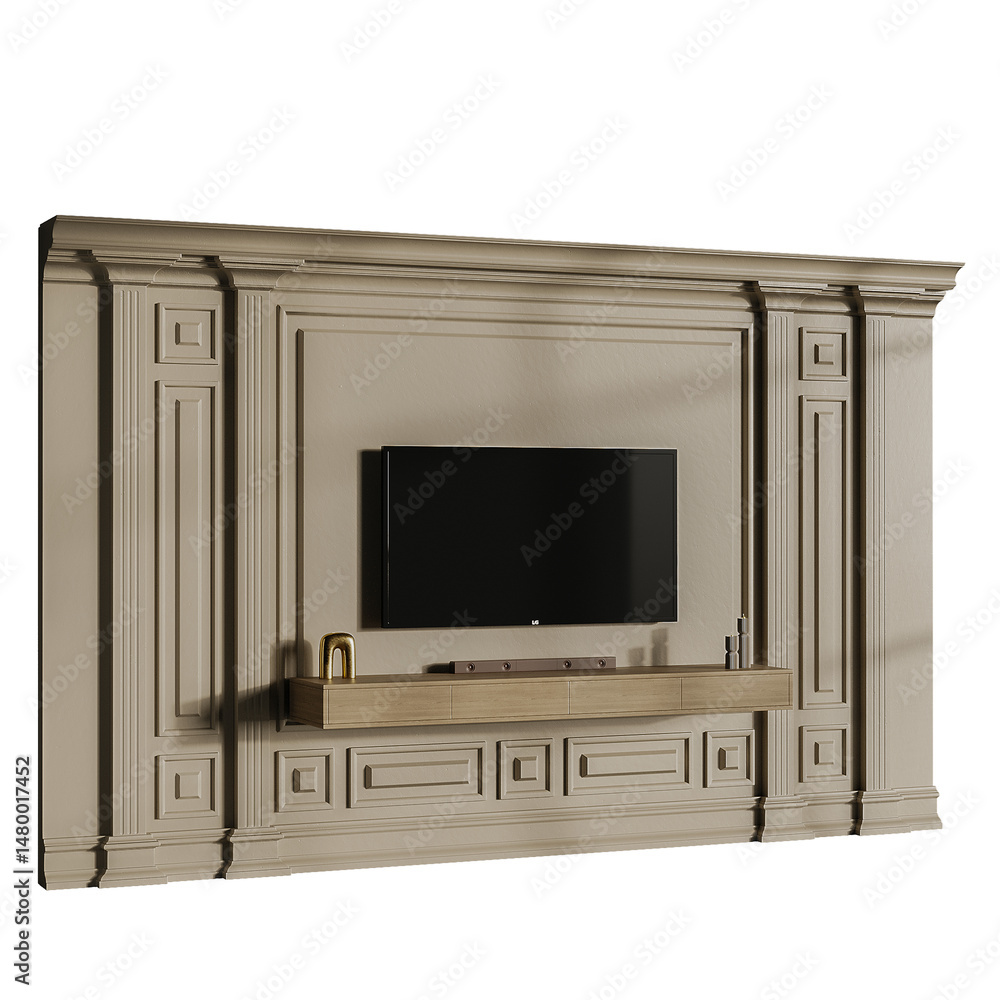 Fototapeta premium A wall with a television on it