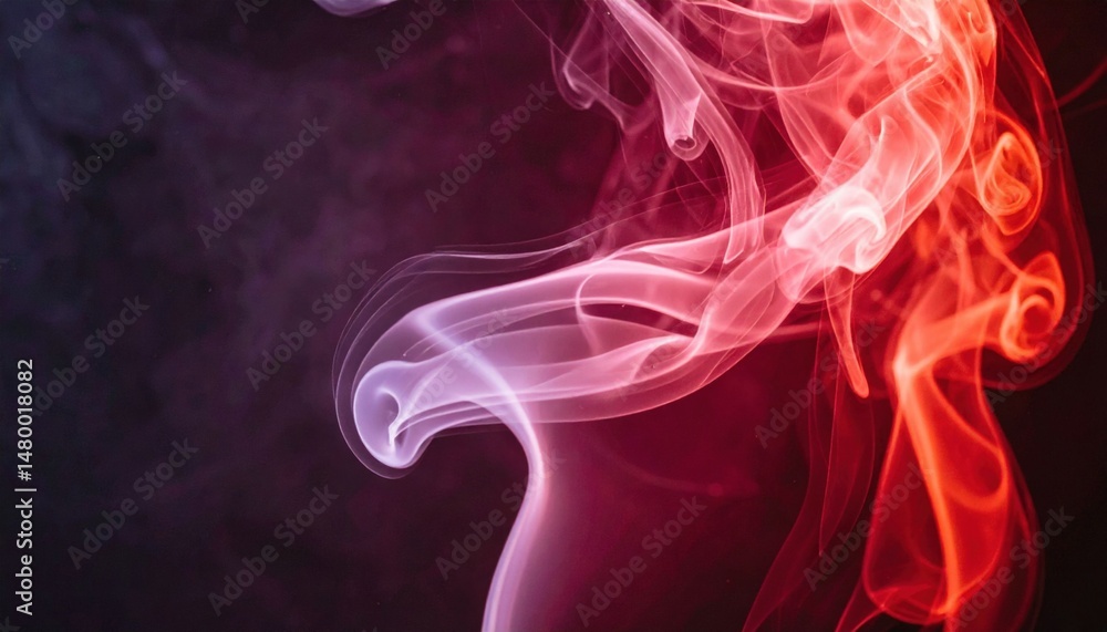 Obraz premium Abstract Red And Pink Smoke Design On Dark Background
