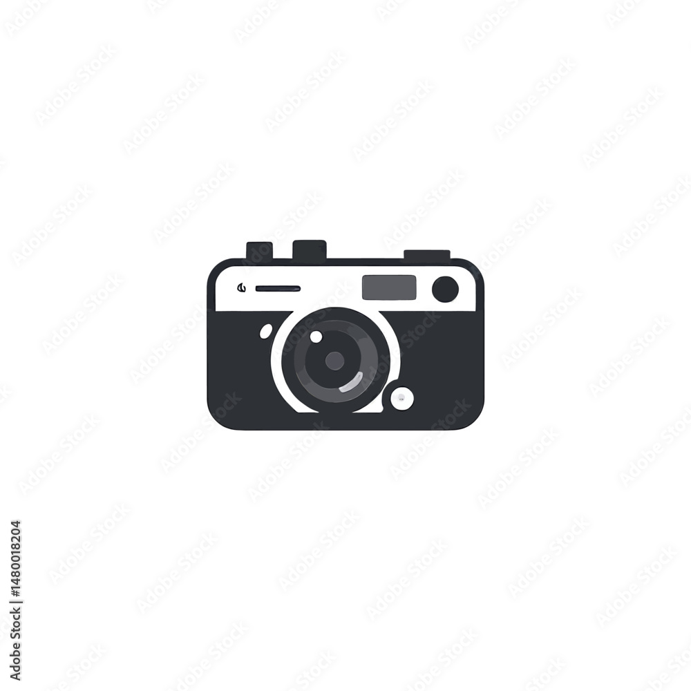Minimalistic Camera Icon in Black and White Minimalistic Camera Icon in Black and White