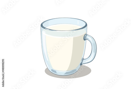 Minimalistic Glass Mug with Milk in Morning Light