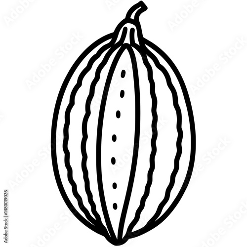 Stylized Bitter Melon Vector Illustration