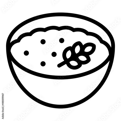 Oatmeal icon. Vector line icon