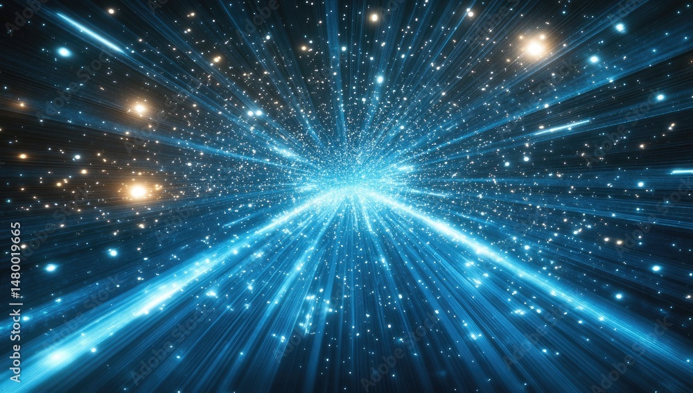 Fototapeta premium Cosmic light explosion in deep space