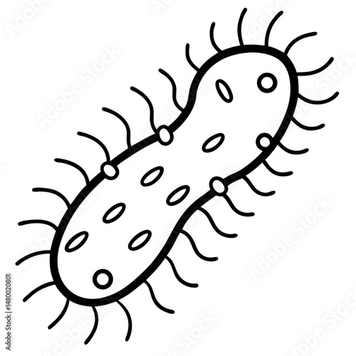 e--coli-line-art-vector
