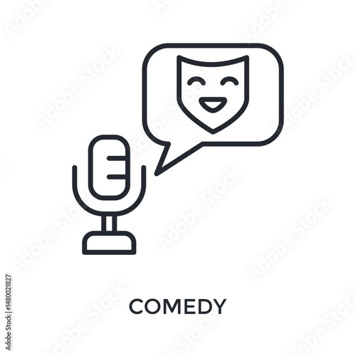 Comedy Icon Outline Style. Vector Illustration For Graphic Design