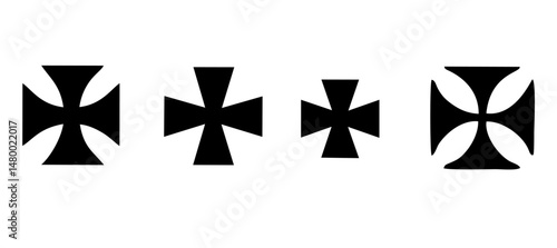 Christian Cross Set Vector Design on White Background
