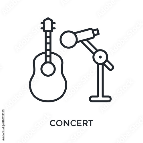 Concert Icon Outline Style. Vector Illustration For Graphic Design