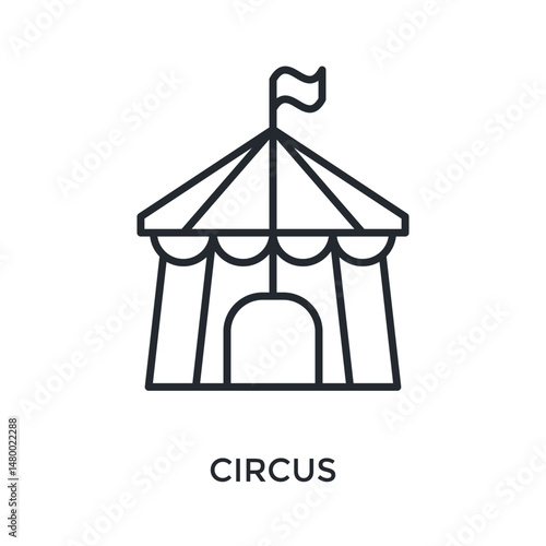 Circus Icon Outline Style. Vector Illustration For Graphic Design