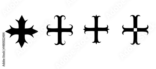 Christian Cross Set Vector Design on White Background