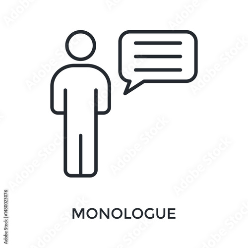 Monologue Icon Outline Style. Vector Illustration For Graphic Design