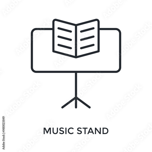 Music Stand Icon Outline Style. Vector Illustration For Graphic Design