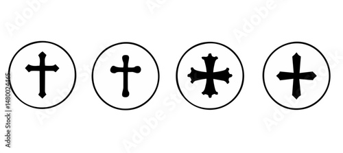 Christian Cross Set Vector Design on White Background