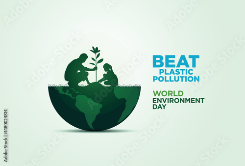 #BeatPlasticPollution, World Environment day concept 2025. 