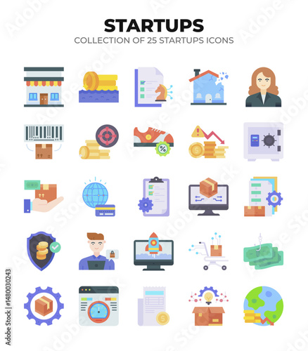 Collection of 25 Startup Icons. Business. Finance. and Marketing Visuals
