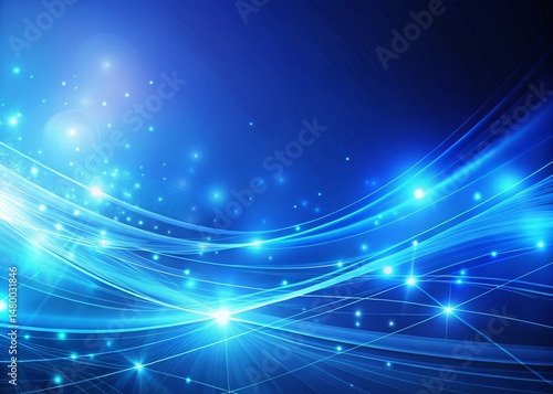 Abstract Blue Background with Light Lines: Copy Space for Text or Design Elements