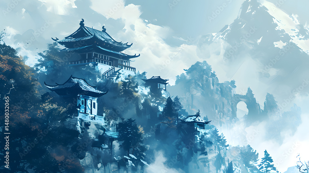 ancient mountains rich of cloud landscape illustration abstract background decorative painting
ancient mountains rich of cloud landscape illustration abstract background decorative painting